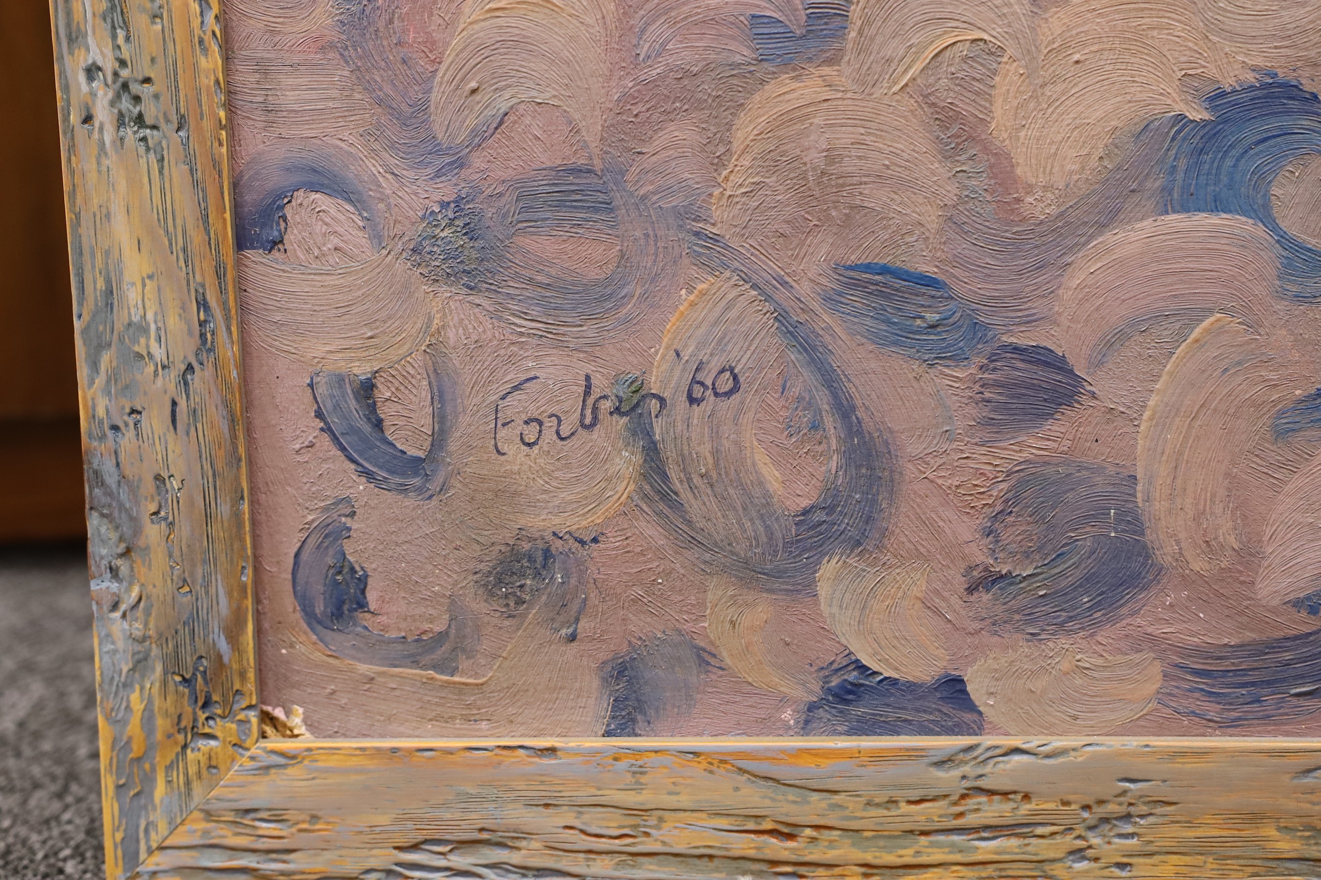 S. Forbes (20th C.), oil on board, 'Bathers', signed and dated '60, 80 x 99cm
